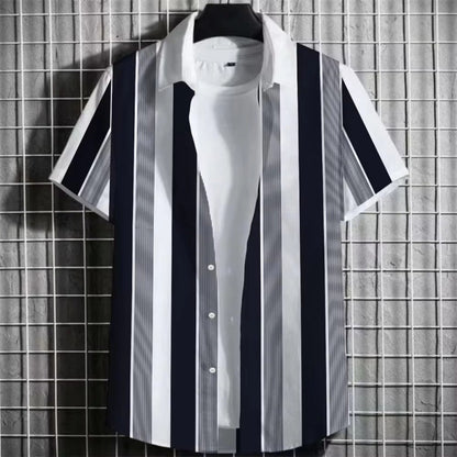 Simple Striped Men Short Sleeve
