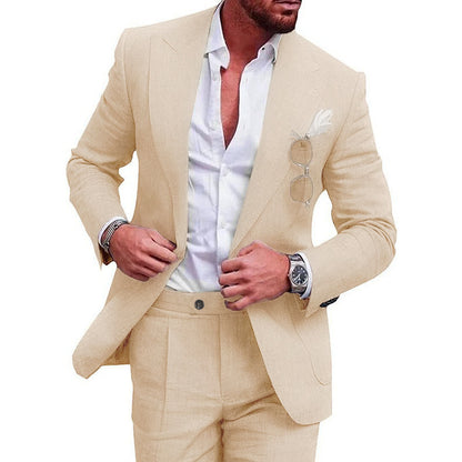 Men's Large Single Row One Button Suit Two Set