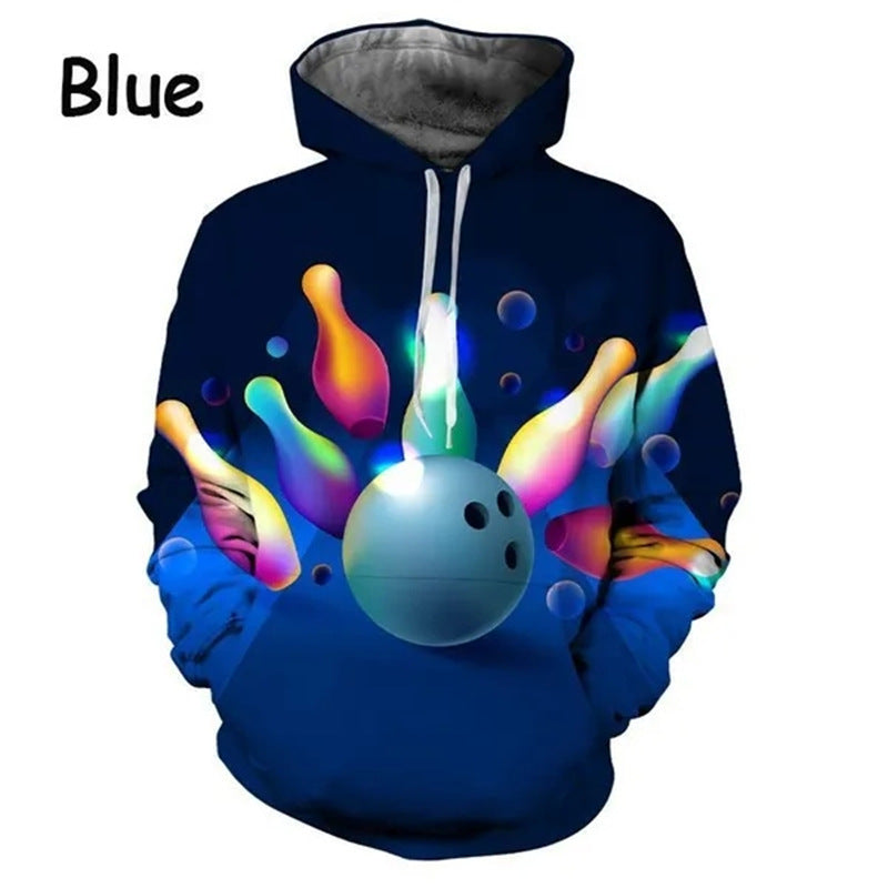 Bowling Men's Casual Hooded Sweater