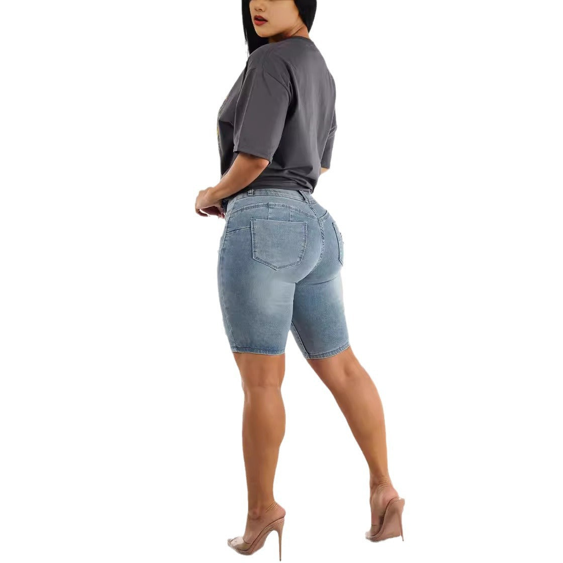 High Waist Ripped Women's Jeans Shorts