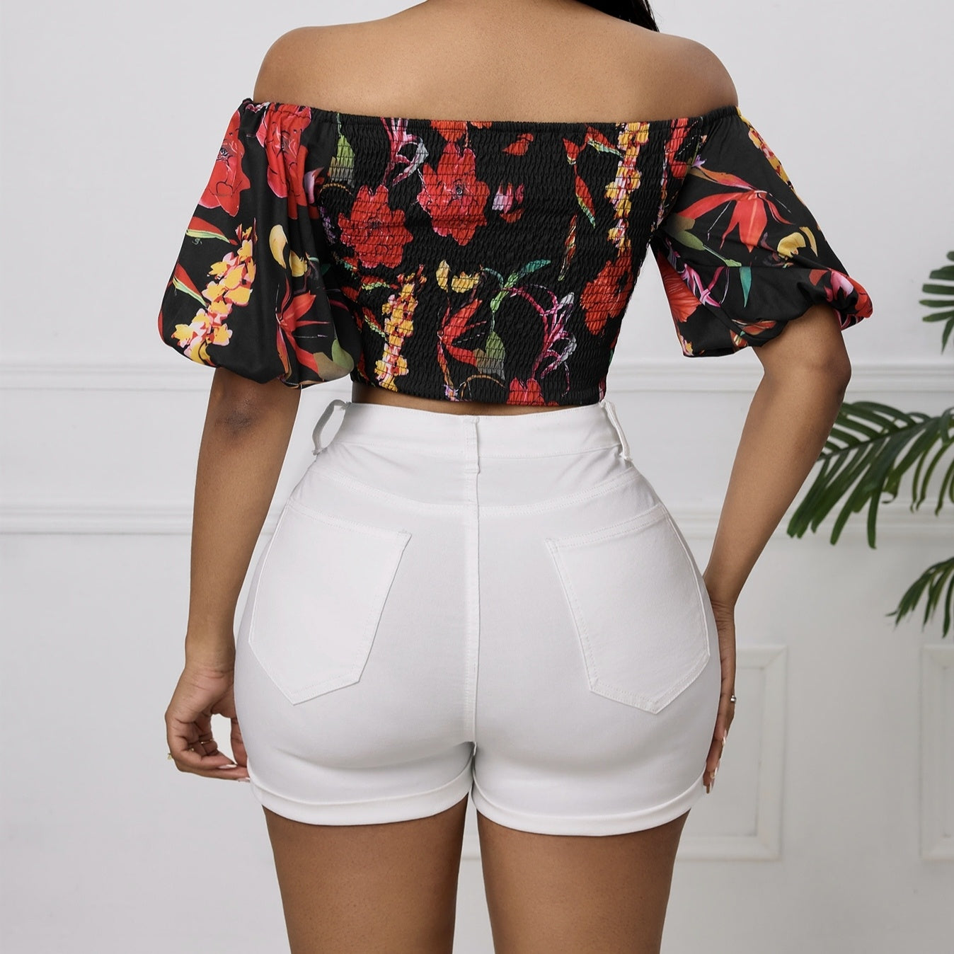 Ladies' Cross Wrapped Chest Lantern Shirt