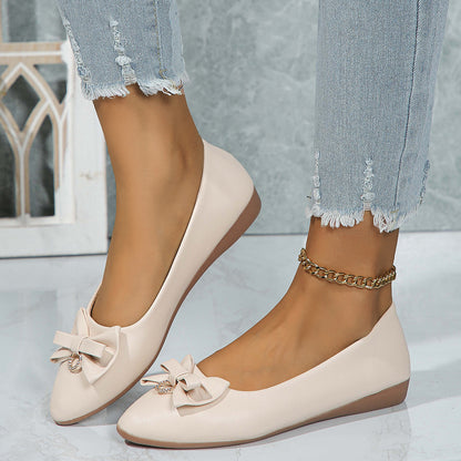 Flat Women's Shallow Mouth Bowknot Shoes