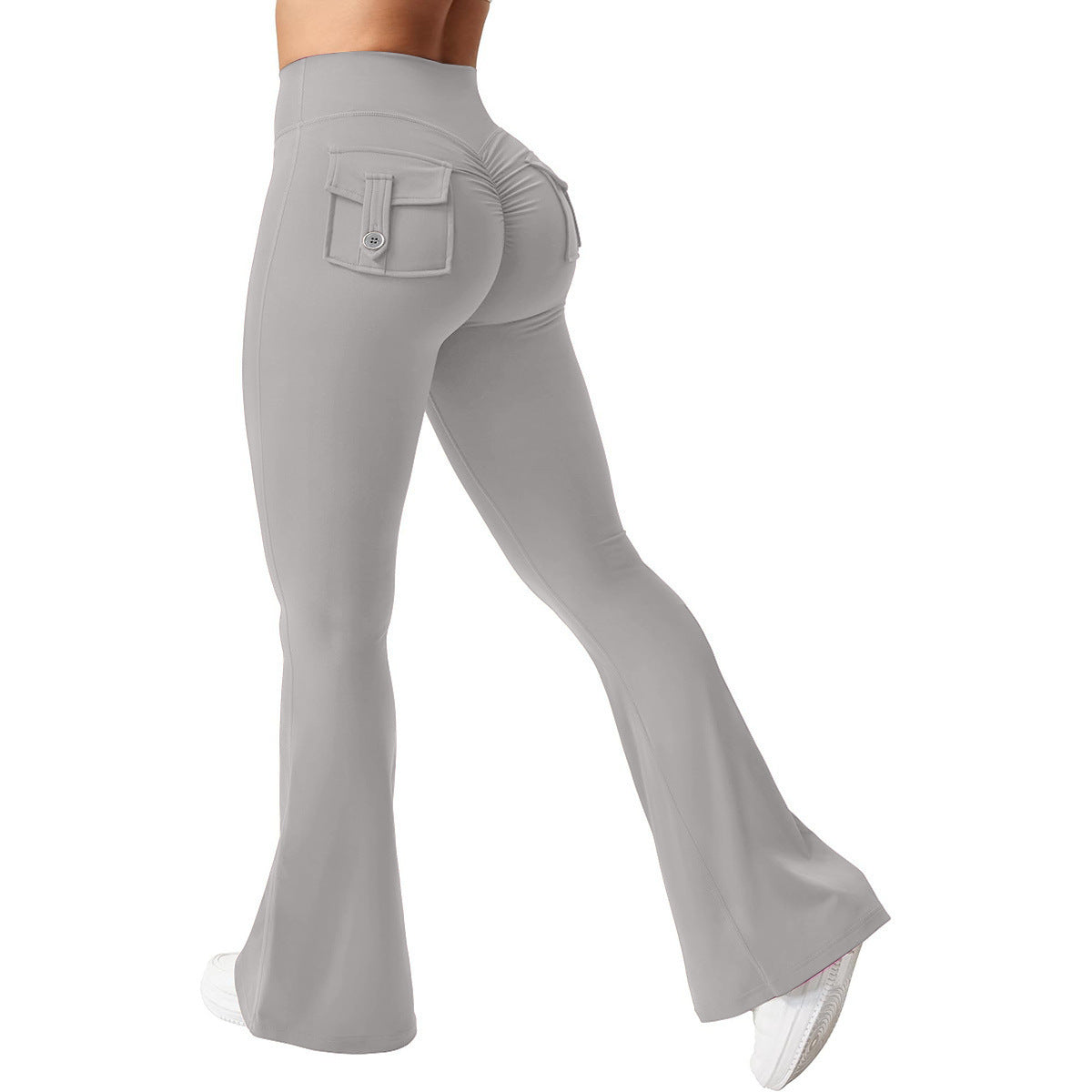 Fitness Peach Hip Pocket Flared Pants