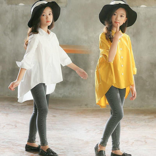 Girls' Big Kids Loose Fashionable Tops Korean Style
