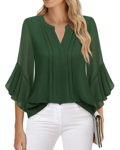 Women's Three-quarters Sleeve Tops Dressy