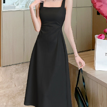 Slimming White Suspender Dress