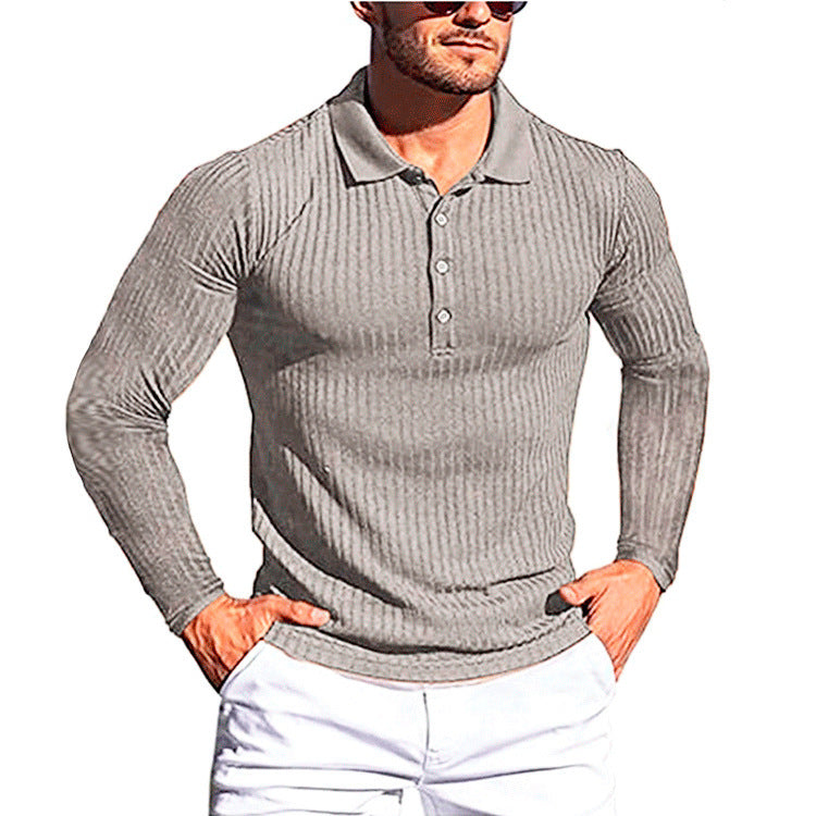 High Elastic Slim Knit Bottoming Men T-Shirt