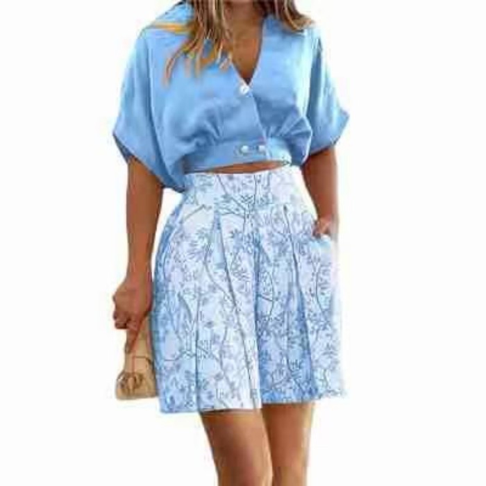 Women Short Shirt Top Suit