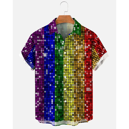 Men's Hawaiian Shirt Button Short Sleeve