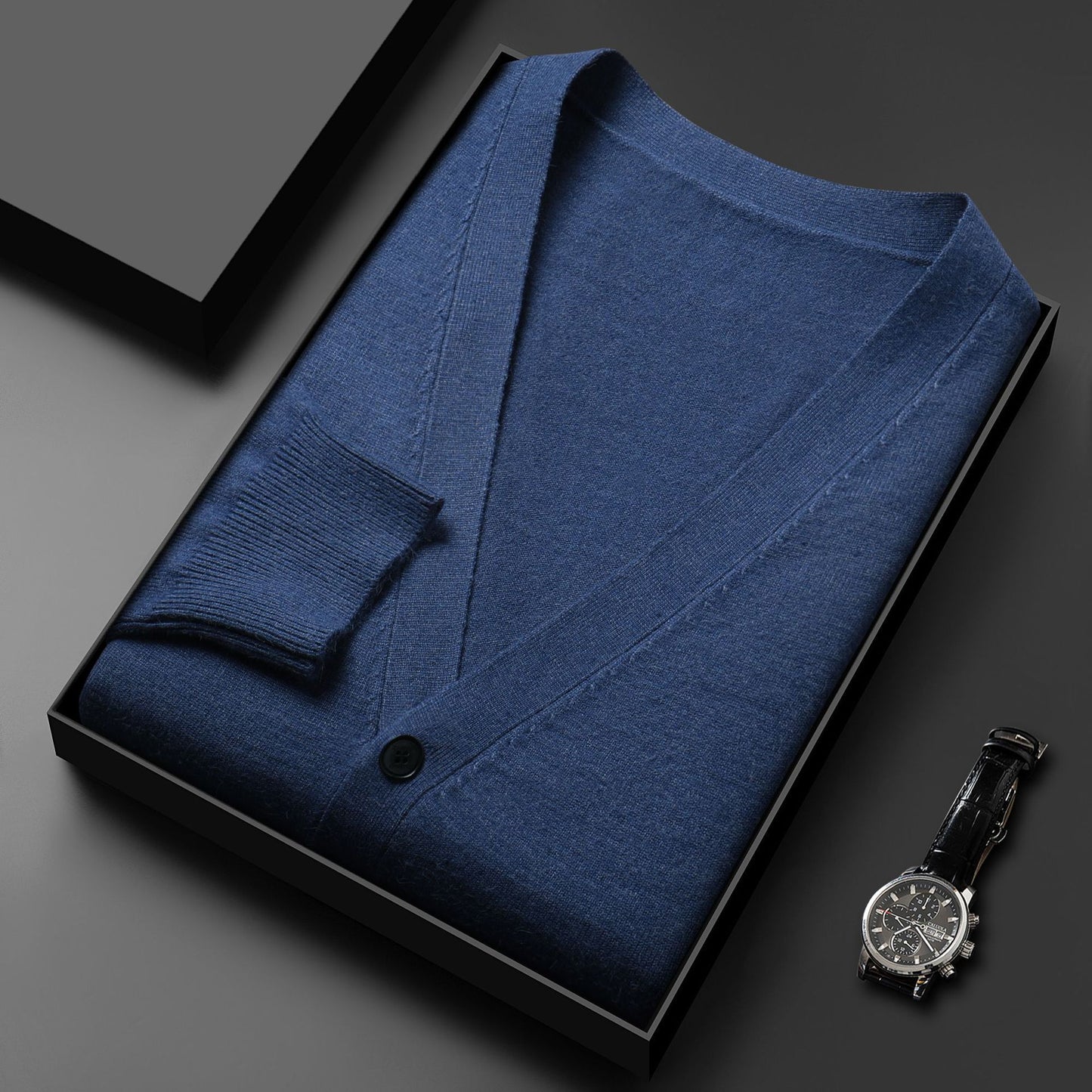 Men's Knitted Cardigan V-neck Style Sweater
