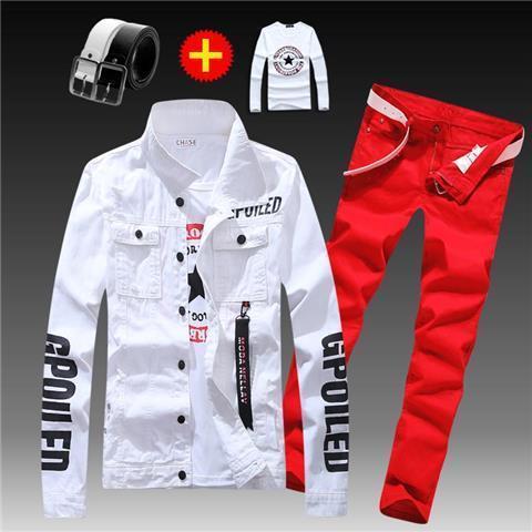 Men's Polyester Jeans Suit