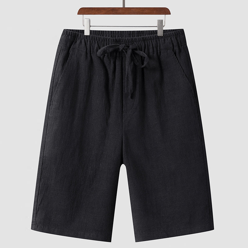 Linen Shorts Men's Cropped Pants