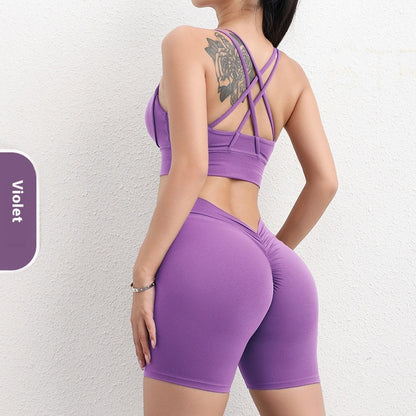 Three Points Peach Nude Workout Pants