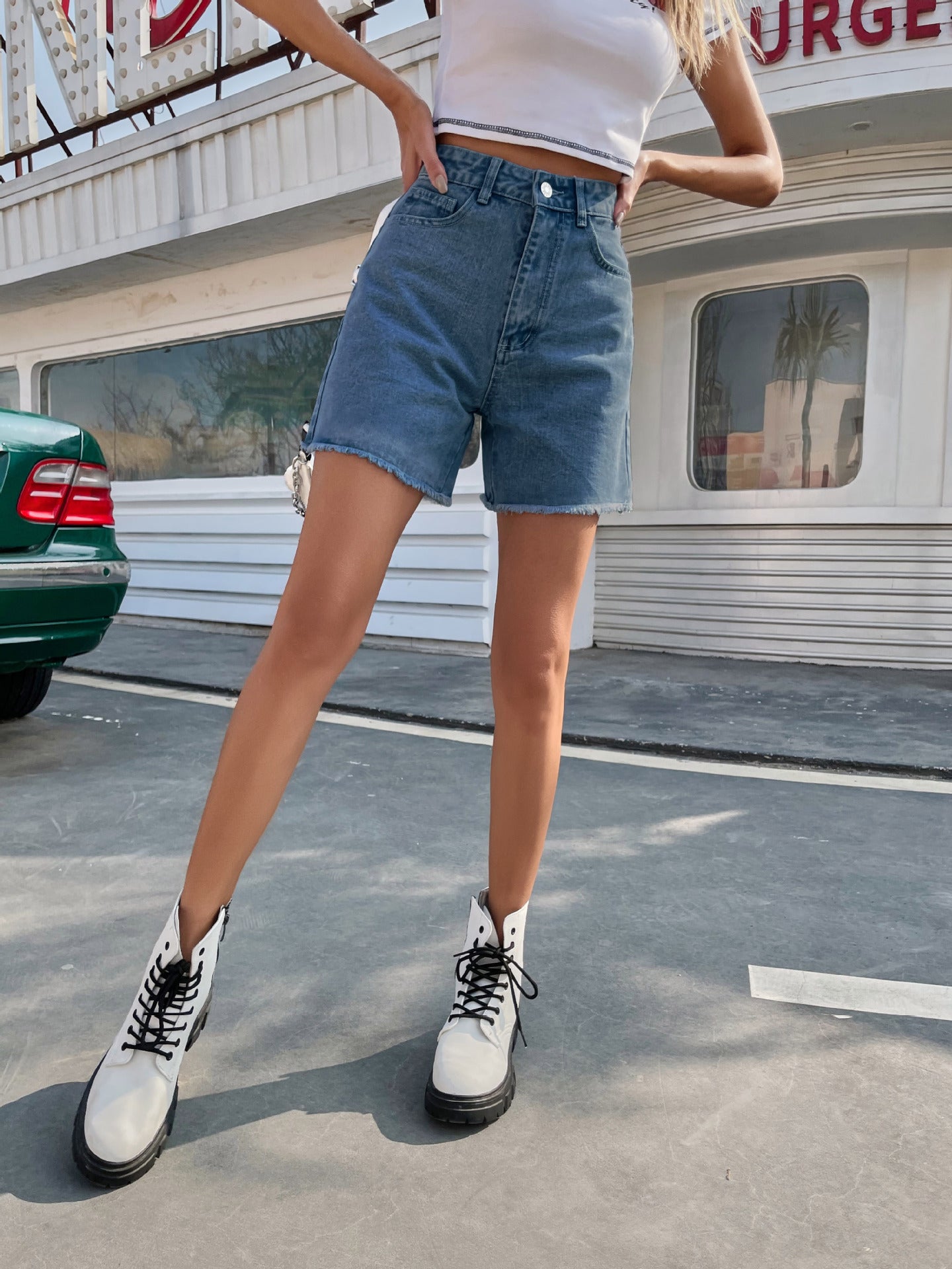 Women's High Waist Denim Shorts