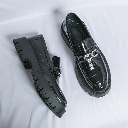British Style Platform Big Head Workwear Leather Shoes