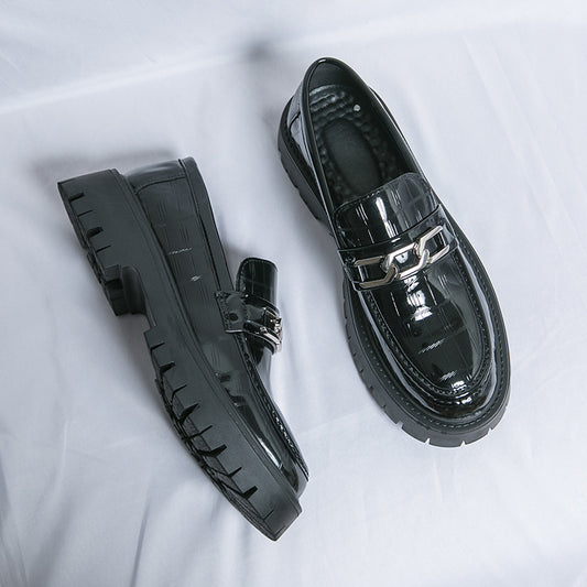 British Style Platform Big Head Workwear Leather Shoes