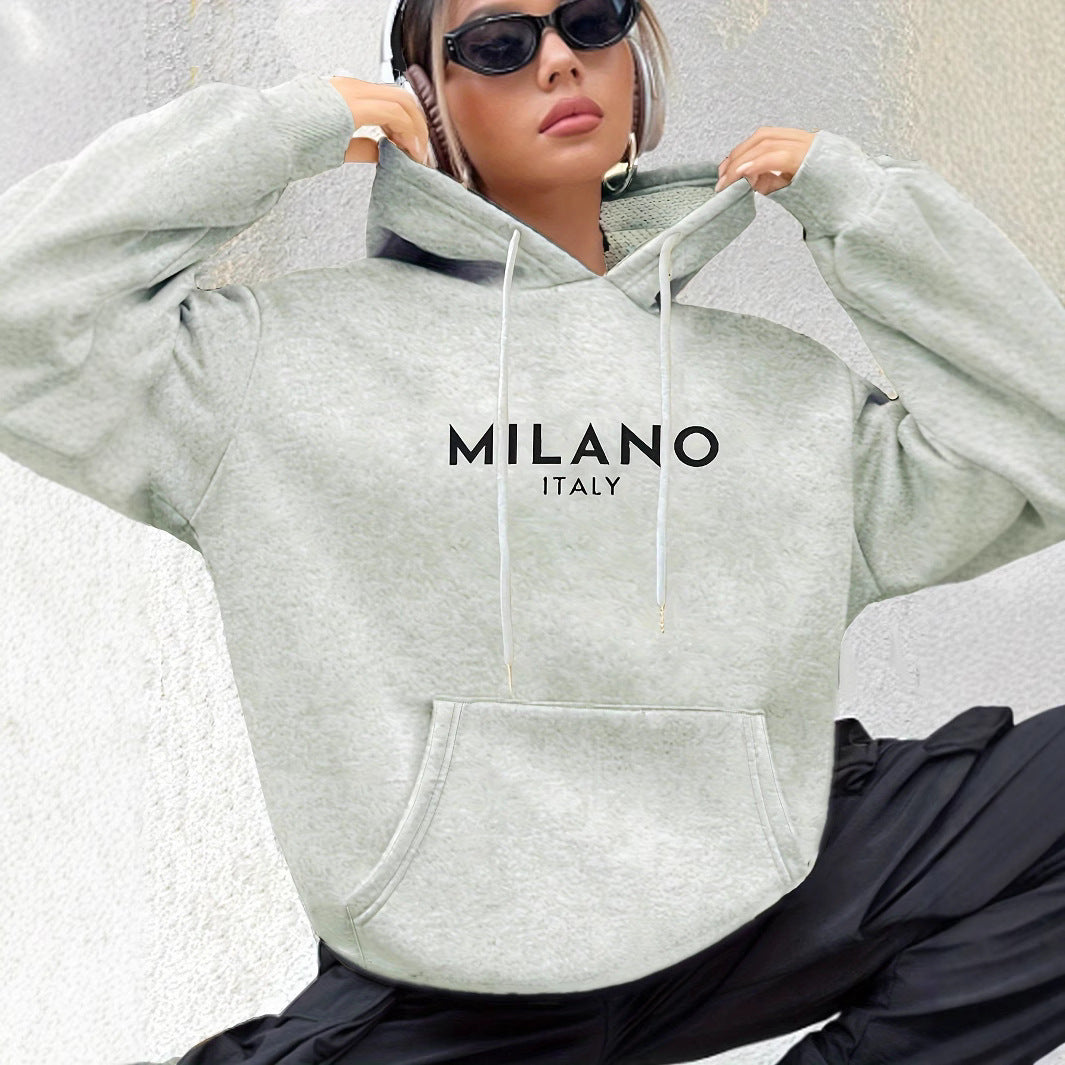 Women's Long Sleeved Kangaroo Pocket Hoodie