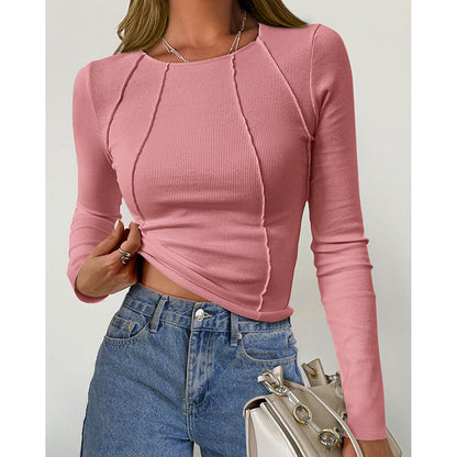 T-Shirts Crewneck Slim Fit Tops Fall Fashion
