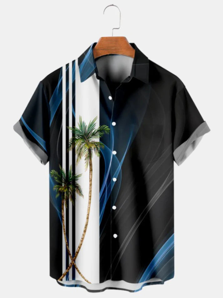 Lapel Hawaiian Shirt Short Sleeve