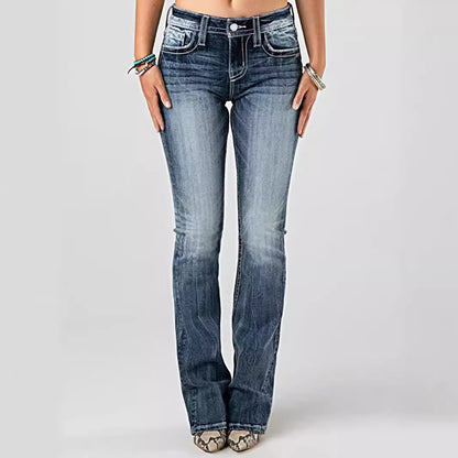 Ladies Heavy Stretch Denim Trousers
