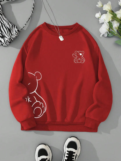 Nice Kawaii OK Teddy Bear Sweatshirts