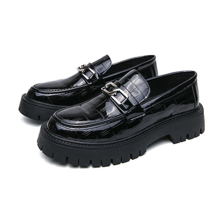 British Style Platform Big Head Workwear Leather Shoes