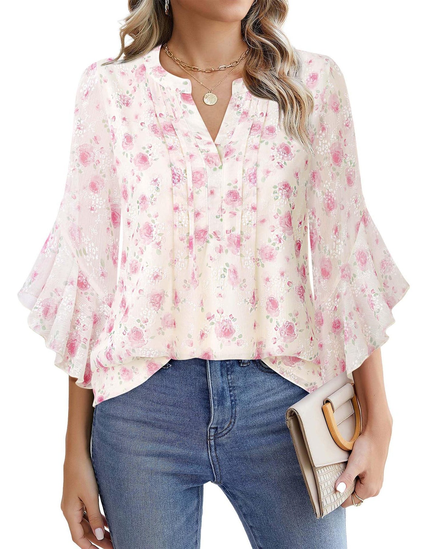 Women's Three-quarters Sleeve Tops Dressy