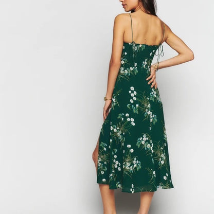 New Slim Fit French Strap Shoulder Lace Dress