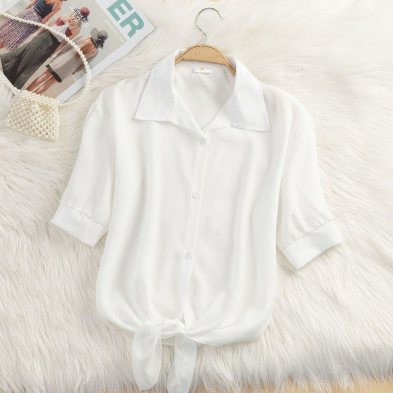 Elegant Striped Thin Shirt Women's Bow Outer Tops