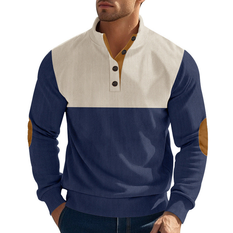 Men's Button Half-open Stand Coat Fashion Sweater