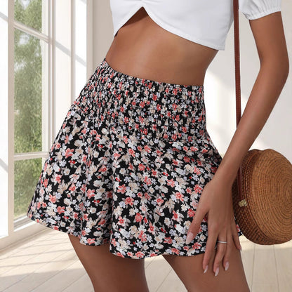 Wrinkle Waist Wide Leg Shorts