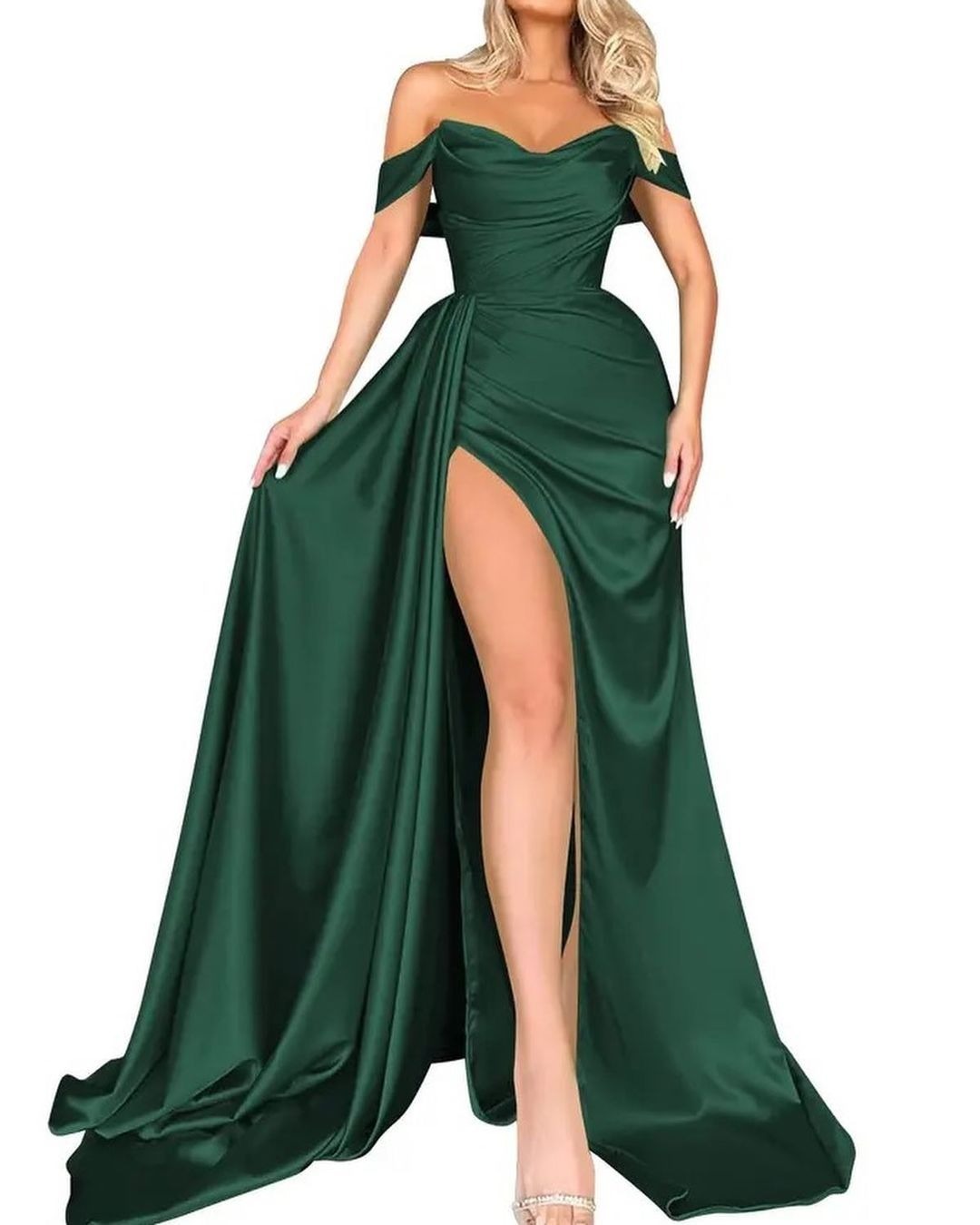High Slit Sexy Host Off-shoulder Evening Dress