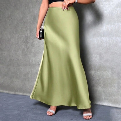 Women's Waist Flared Midi Cocktail Party Wedding Long Skirt
