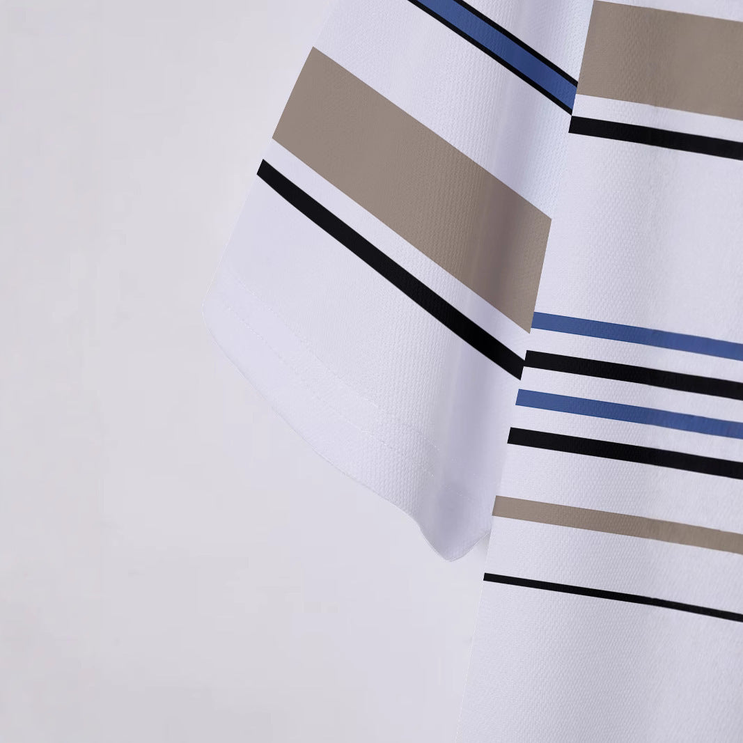 Men's Striped Short Sleeve Casual Loose T-shirt