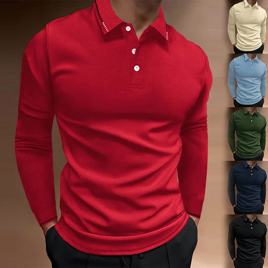 Casual Stand Collar Vertical Long-sleeved T-Shirt