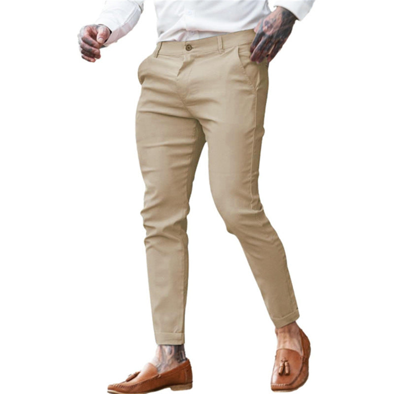 Men's Twill Cotton Stretch Fashion Slim Pencil Pants