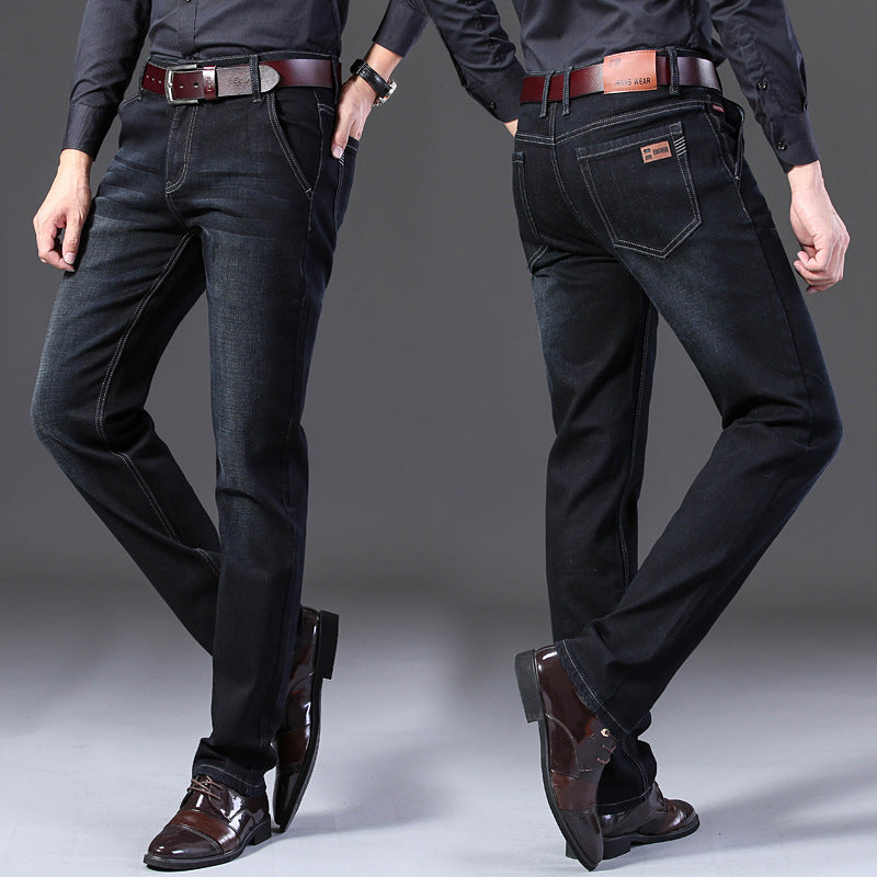 Mid-waist Straight Slim Jeans