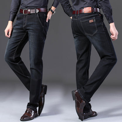 Mid-waist Straight Slim Jeans