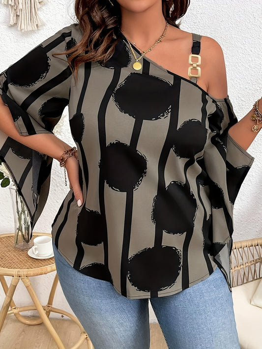 Women's Plus Size Fashion Off-the-Shoulder Charming Chain