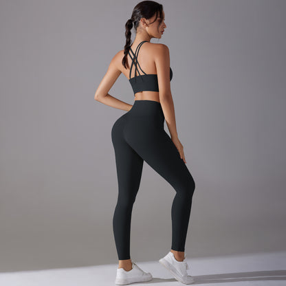 Women Suit Fitness Pants Two-piece Set