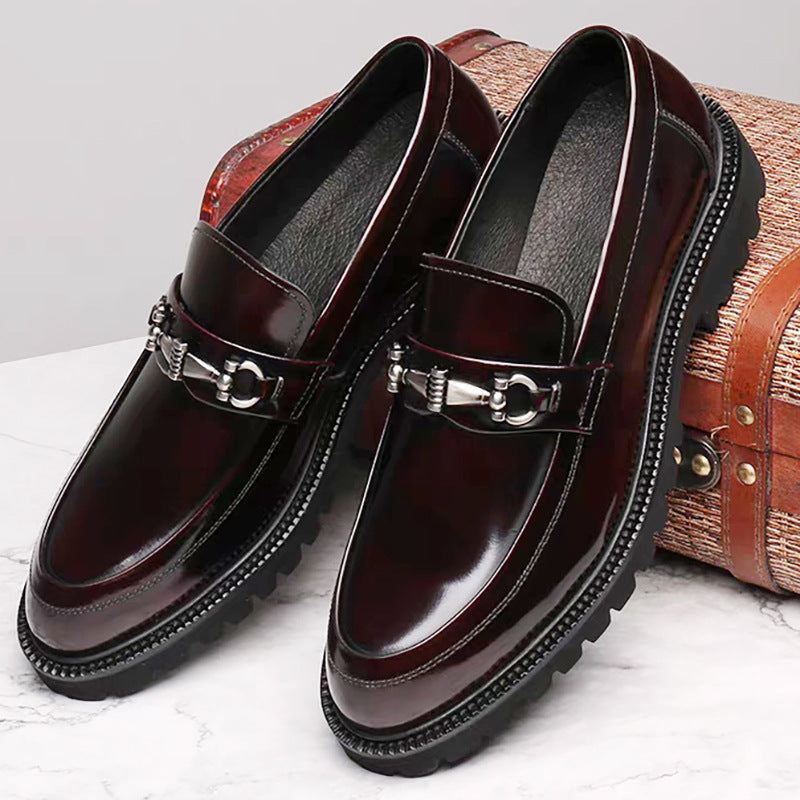 Japanese Leather Shoes Horse Street Buckle Gommino