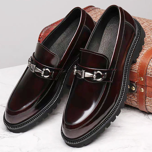 Japanese Leather Shoes Horse Street Buckle Gommino