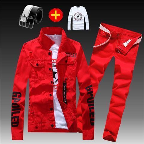 Men's Polyester Jeans Suit