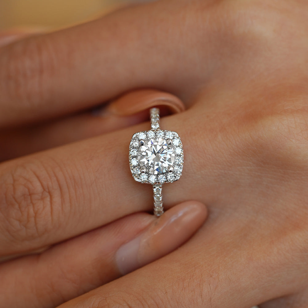 S925 Sterling Silver Plated950 Gold 1 Karat Ring