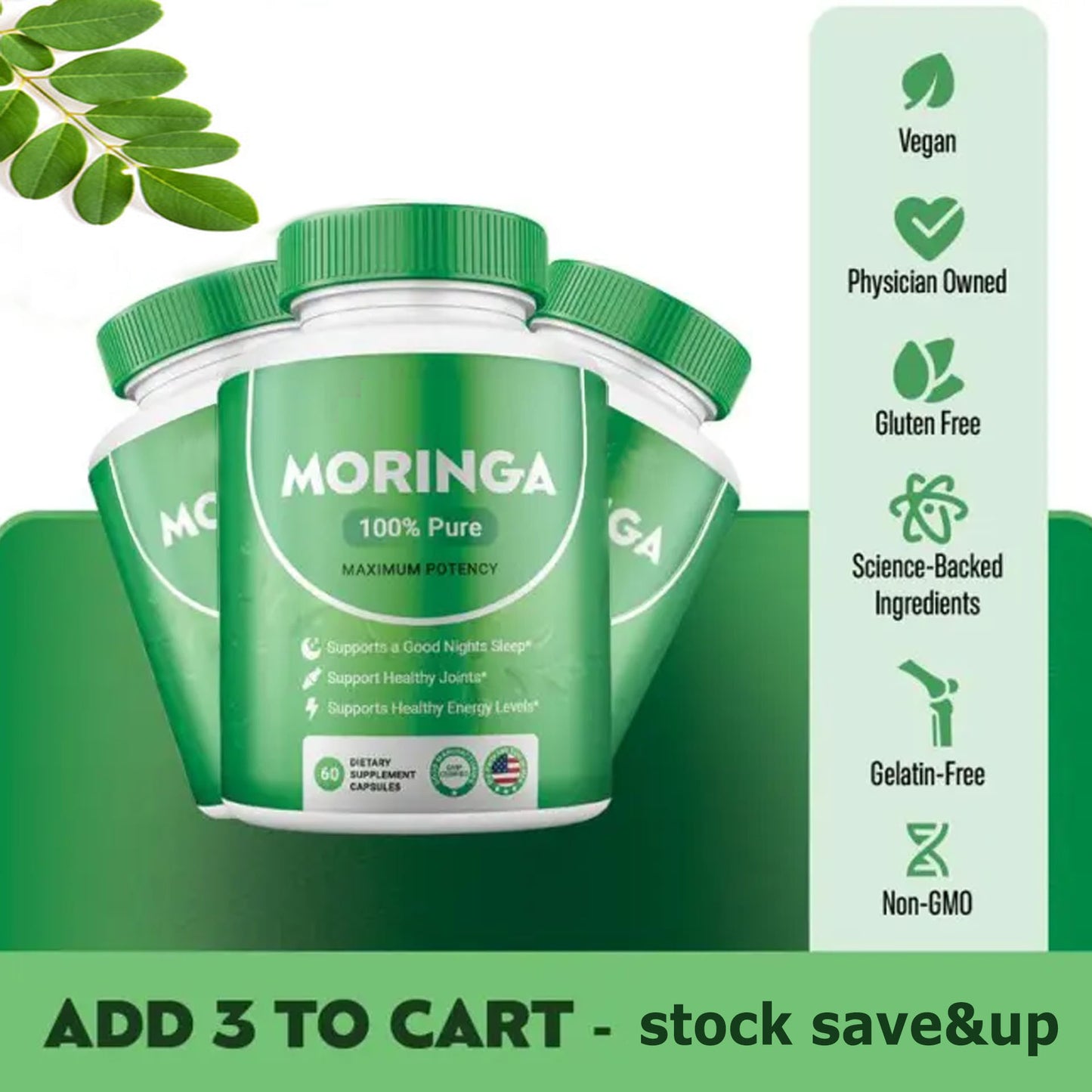 Moringa Leaf Energy, Metabolism & Immune help