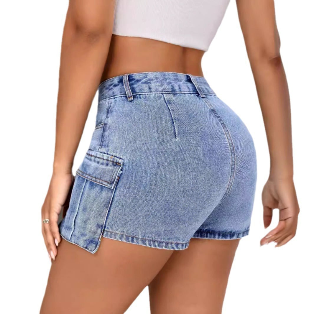Ladie's Comfortable Slim Fit Denim Shorts