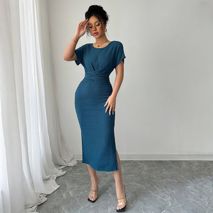 European & American Elegant Style Slim Waist Dress