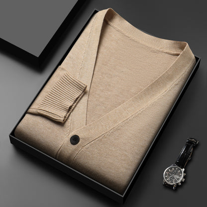 Men's Knitted Cardigan V-neck Style Sweater