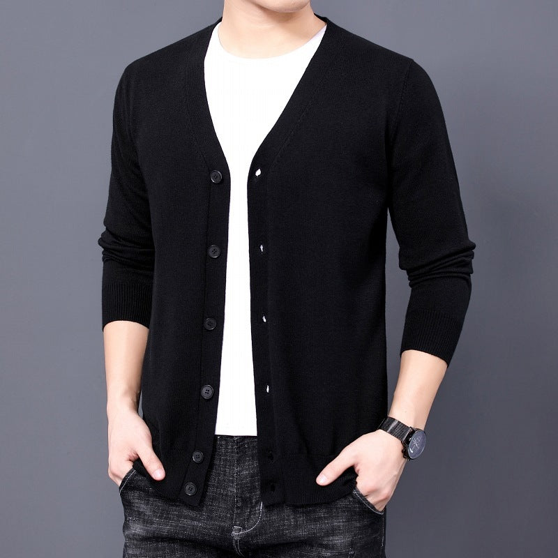 Men's Knitted Cardigan V-neck Style Sweater