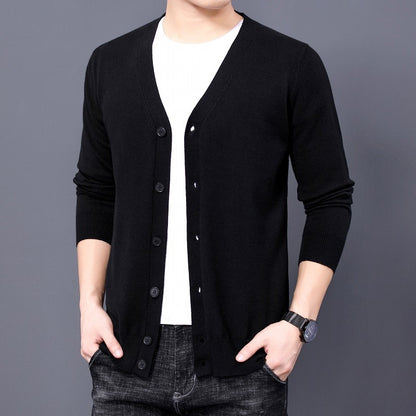 Men's Knitted Cardigan V-neck Style Sweater
